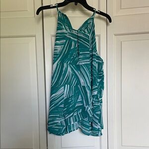 Banana Republic Teal and White Flowy Tank Top